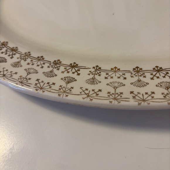 Heritage Thrift Gold 22K Gold China Dinnerware Serving Platter Off White Gold - Picture 3 of 4